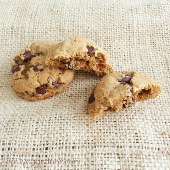 half-way healthy chocolate chip cookie